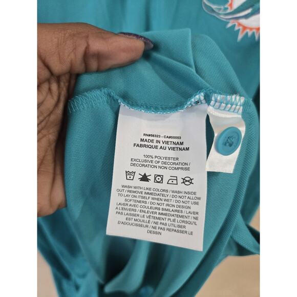 Nike Dri-Fit Miami Dolphins NFL Polo Shirt Men's Size 2XL, Teal Short Sleeve - Picture 6 of 7